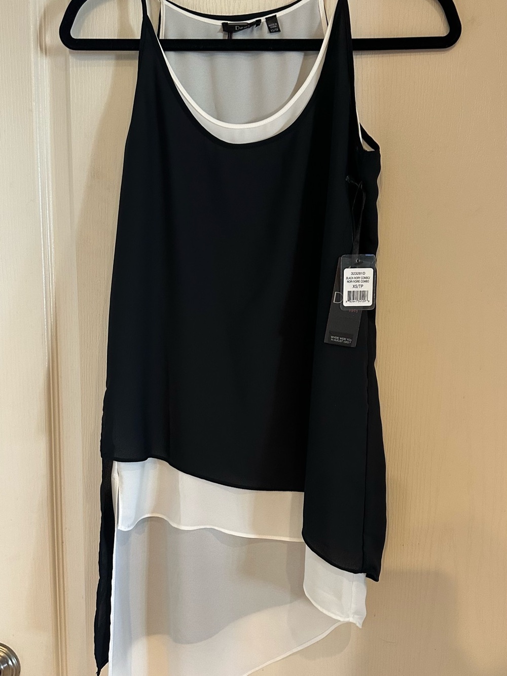 Derek Heart Black & White Layered Tank Top
